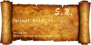 Spiegl Milán névjegykártya