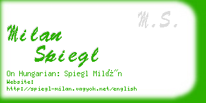 milan spiegl business card